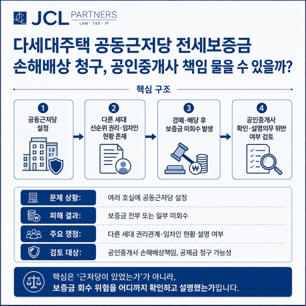 다세대주택 공동근저당 전세보증금 손해배상 청구 구조
