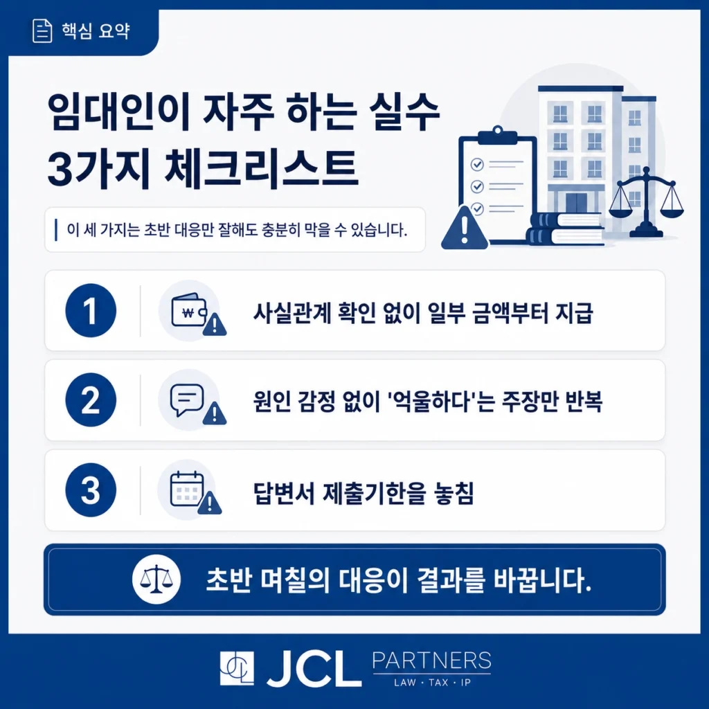 누수 손해배상 소송 임대인이 자주 하는 실수 3가지 체크리스트